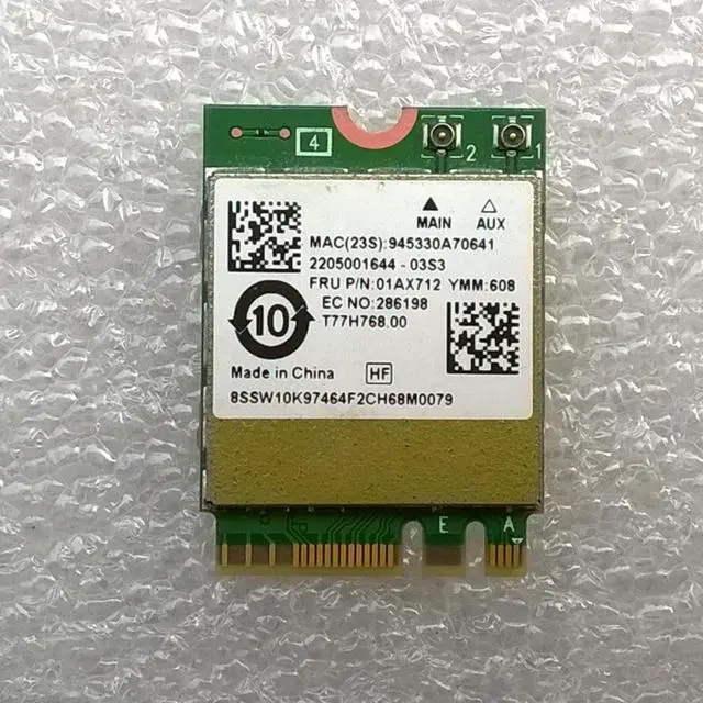 Main image of 8822BE 802.11ac+BT M.2 WiFi Card For Lenovo Thinkpad P51S S5 T470 T570 X270 YOGA-370 Series,FRU 01AX711 01AX712