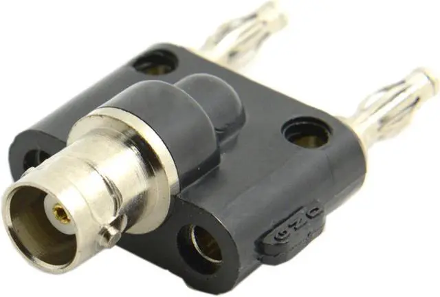 Alt view image 2 of 7 - CYDZ  BNC Female Jack to Two Dual Banana Male Plug Pin RF Splitter Connector Adapter