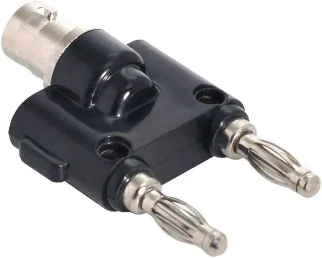 Alt view image 4 of 7 - CYDZ  BNC Female Jack to Two Dual Banana Male Plug Pin RF Splitter Connector Adapter