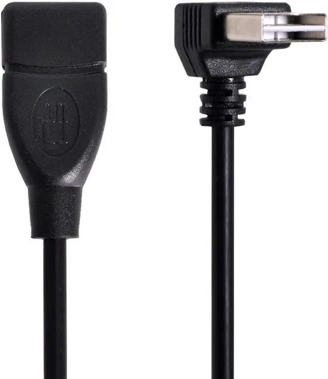 Main image of CYDZ USB 2.0 Male to Female Extension Cable  Reversible Design Up & Down Angled 90 Degree 100cm