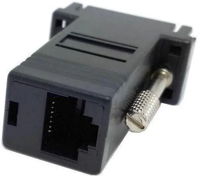 Alt view image 2 of 7 - NGFF 2pcs/lot  VGA RGB 15pin Extender Male To LAN CAT5 CAT5e RJ45 Ethernet Female Adapter Black