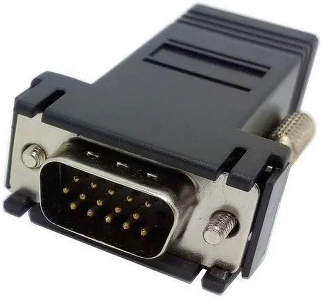 Alt view image 3 of 7 - NGFF 2pcs/lot  VGA RGB 15pin Extender Male To LAN CAT5 CAT5e RJ45 Ethernet Female Adapter Black
