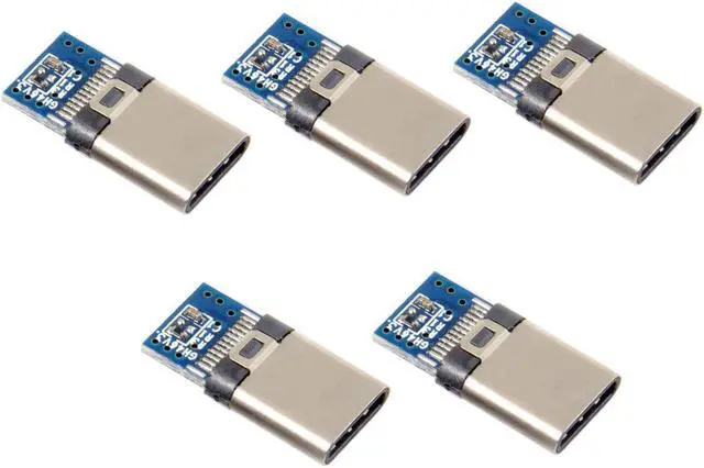 Alt view image 4 of 7 - NGFF 5pcs/lot DIY 24pin USB Type C USB-C Male OTG Host Type 5.1k Resistor with Black Housing Cover