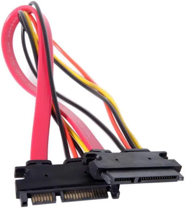 Alt view image 4 of 7 - NGFF Red Color SATA III 3.0 7+15 22 Pin SATA Male to Female Data Power Extension Cable 30cm