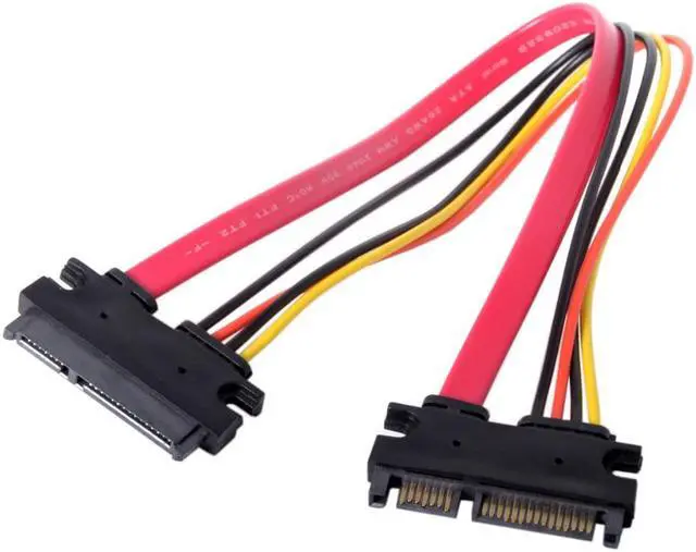Alt view image 2 of 7 - NGFF Red Color SATA III 3.0 7+15 22 Pin SATA Male to Female Data Power Extension Cable 30cm