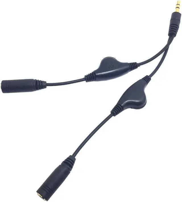 Alt view image 2 of 7 - CYDZ 3.5mm Male to Double 3.5mm Female Headphone Y Splitter Cable with Volume Control Switch