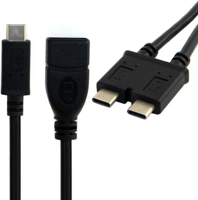 Alt view image 4 of 7 - NGFF Dual Cable USB 3.1 Type-C to USB-C & USB 3.0 Female OTG Data Cable for 13 inch Laptop Pro