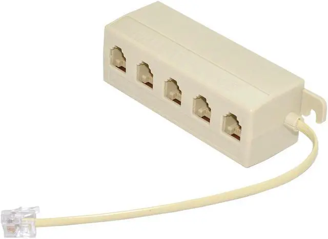 Alt view image 4 of 7 - CYDZ 5 Way Outlet 6P4C RJ12 RJ11 6P4C to 6P4C 4 Way Telephone Line Modular Splitter Adapter