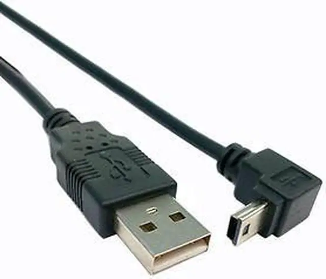 Alt view image 2 of 3 - CYDZ  Mini USB 2.0 B Type 5pin Male Down Angled 90 Degree to USB Male Data Cable 0.5M