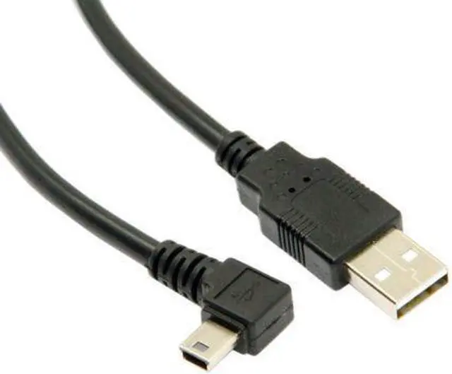 Alt view image 4 of 7 - NGFF Mini USB B Type 5pin Male Right Angled 90 Degree to USB 2.0 Male Data Cable 6ft