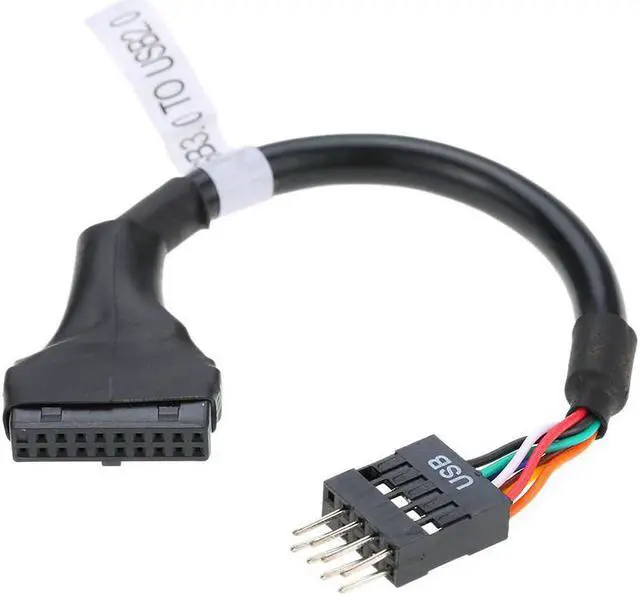 Alt view image 4 of 7 - CY USB 3.0 20pin Housing Header Female Cable Reversible for Motherboard to 2pcs USB 2.0 9Pin