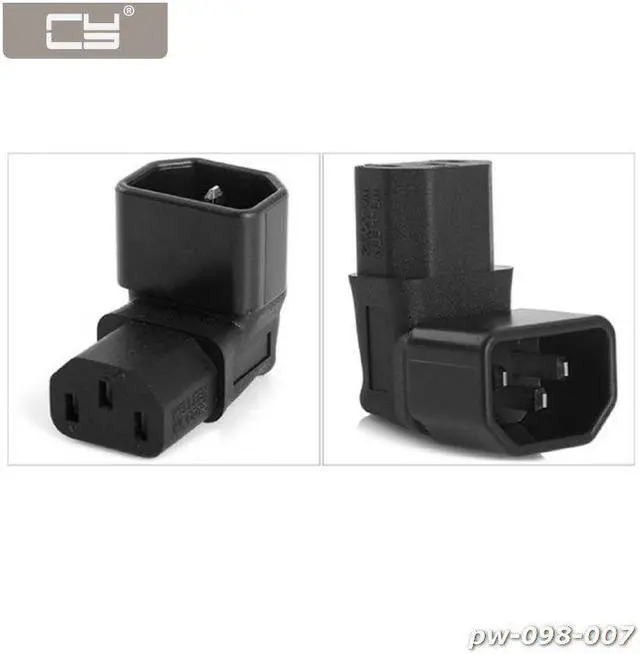 Main image of NGFF IEC Male C14 to Down Right Angled 90 Degrdd IEC Female C13 Power Extension Adapter