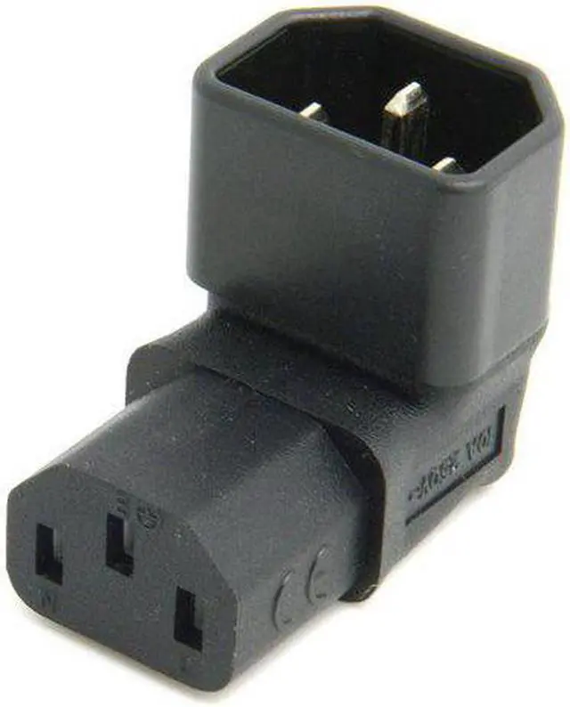 Alt view image 3 of 7 - NGFF IEC Male C14 to Down Right Angled 90 Degrdd IEC Female C13 Power Extension Adapter
