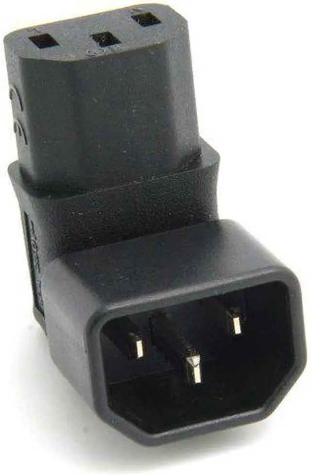 Alt view image 4 of 7 - NGFF IEC Male C14 to Down Right Angled 90 Degrdd IEC Female C13 Power Extension Adapter