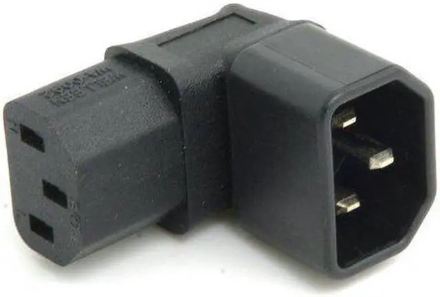 Alt view image 2 of 7 - NGFF IEC Male C14 to Down Right Angled 90 Degrdd IEC Female C13 Power Extension Adapter