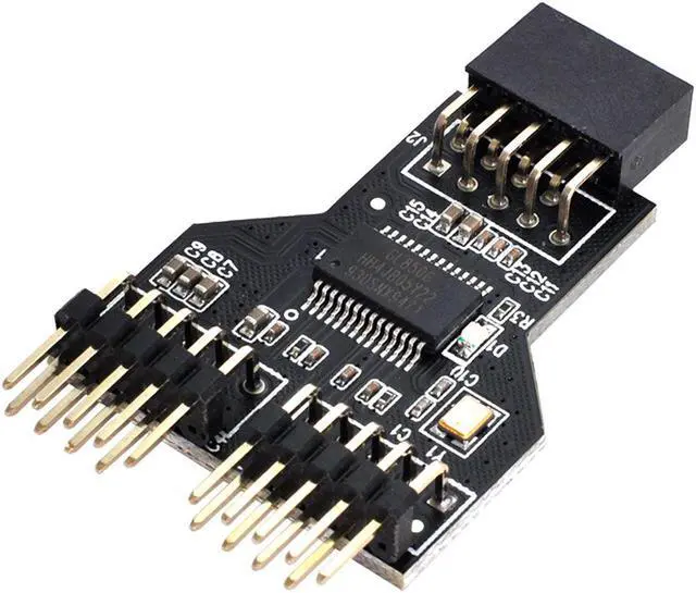 Main image of Jimier Motherboard 9pin USB 2.0 Header 1 to 2 Female Extension HUB Connector Adapter Port Multilier