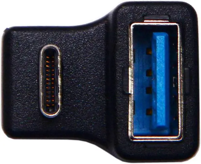 Alt view image 4 of 4 - Up & Down Angled Type-C USB-C OTG to USB 5.0 Female Extension Adapter for Cell Phone & Tablet