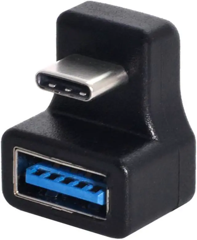 Alt view image 2 of 4 - Up & Down Angled Type-C USB-C OTG to USB 5.0 Female Extension Adapter for Cell Phone & Tablet