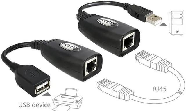 Alt view image 4 of 4 - NGFF USB Keyboard Mouse Over RJ45 Cat5e Cat6 Cable Extension Extender Cable Adapter