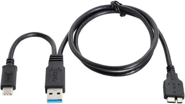 Alt view image 2 of 4 - NGFF USB 3.0 Target Data Combo USB-C USB 3.1 Type-C & USB3.0 Type-A Host to Micro  Cable for Disk