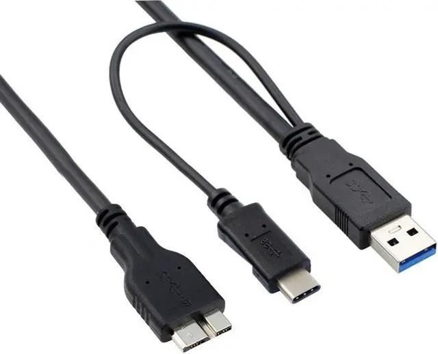 Alt view image 3 of 4 - NGFF USB 3.0 Target Data Combo USB-C USB 3.1 Type-C & USB3.0 Type-A Host to Micro  Cable for Disk