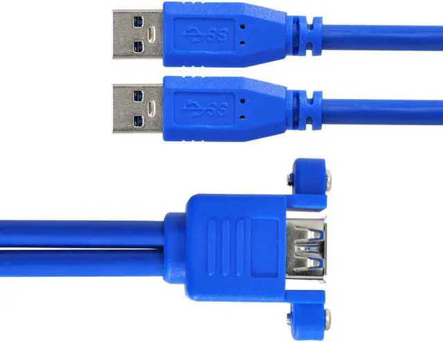 Alt view image 2 of 4 - NGFF Stackable Female Extension to combo Dual USB 3.0 Male Cable 50cm with Screw Panel Mount Holes