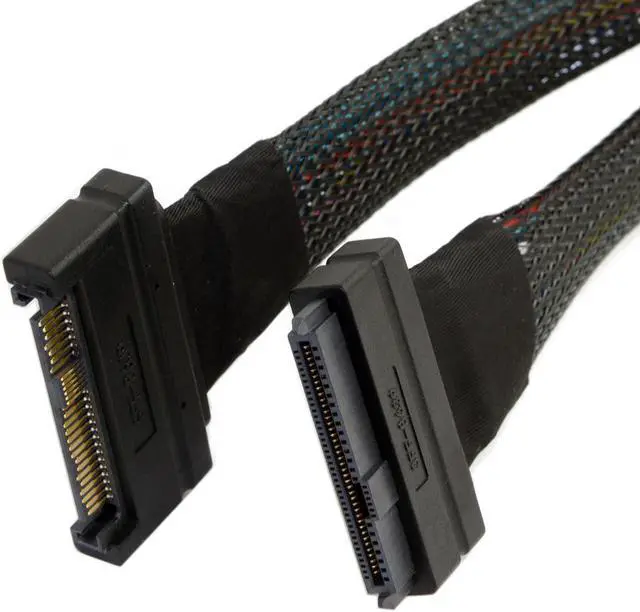 Alt view image 2 of 7 - NGFF  68pin U.2 U2 SFF-8639 NVME PCIe SSD Male to Female Extension Cable 50cm