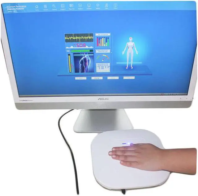 Alt view image 4 of 6 - QMR-998 Quantum Resonance Magnetic Analyzer Set Hand Touch Quantum Body Analyzer With 52 Reports