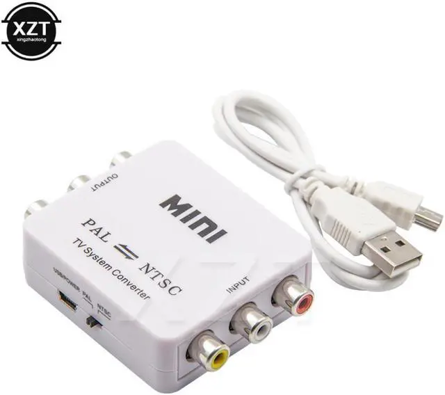Alt view image 4 of 6 - Mini Portable PAL to NTSC or NTSC TO PAL Bi-directional Dual-Way TV Format Video System Composite Convertor