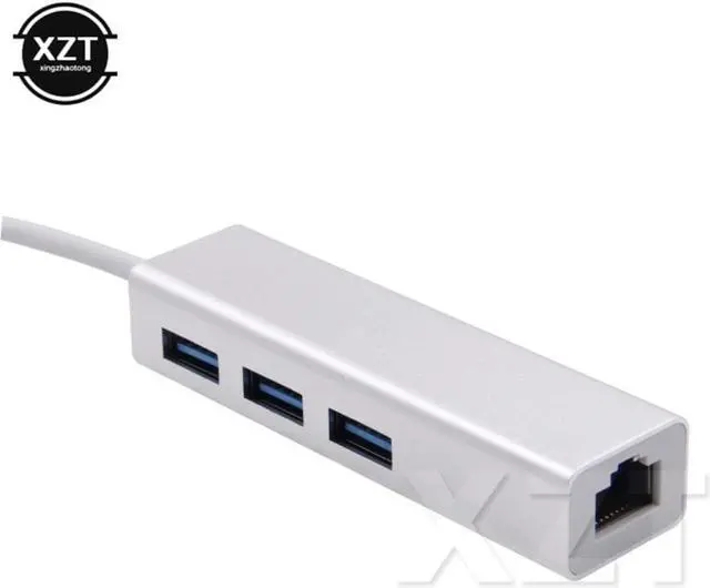 Alt view image 6 of 6 - 1pcs Type-C Hub USB-C to 3Port USB 3.0 Hub with RJ45 Ethernet Adapter Network LAN  USB Hub for Apple USB 3.1 MacBook