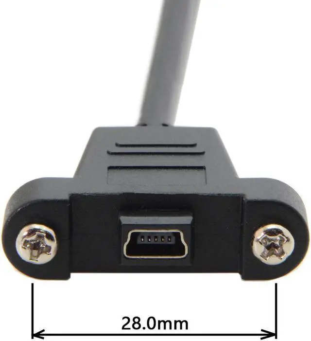 Alt view image 5 of 5 - 50cm Mini USB Cable 5 Pin Male to Female Panel Mount Type Mini USB Extension Adapter Cable
