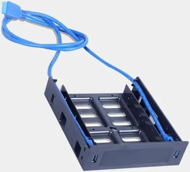 Alt view image 3 of 3 - 2 X USB 3.0 Front Panel with 3.5Inch Device/HDD or 2.5Inch SSD/HDD to 5.25 Floppy to Optical Drive Bay Tray Bracket