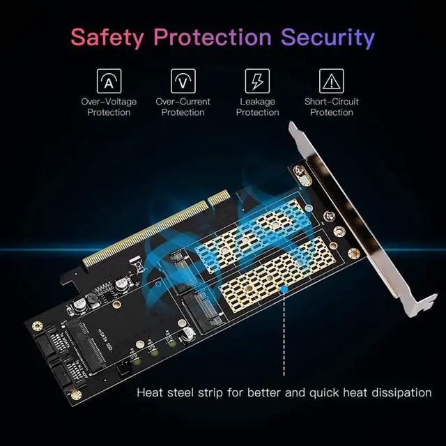 Alt view image 2 of 5 - 3 in 1 NGFF and MSATA SSD Adapter Card, M.2 NVME to PCIE/ M.2 SATA SSD to SATA III/ MSATA to SATA Converter Express Card