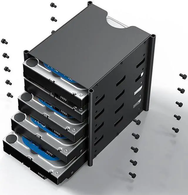 Alt view image 2 of 3 - 3.5 Inch HDD Hard Disk Bracket DIY Hard Disk Box Hard Disk Expansion Rack External HDD Hard Disk Drives Cage