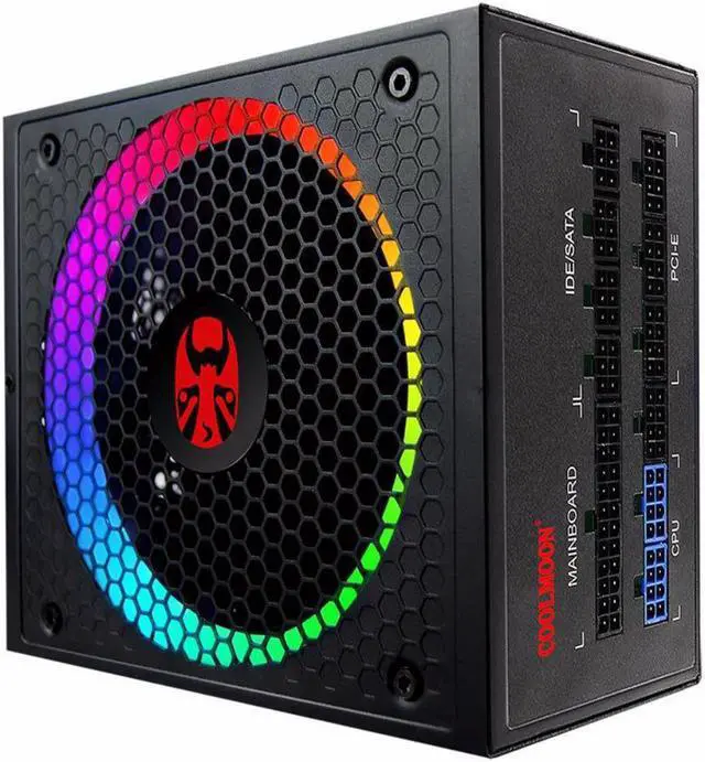 Alt view image 3 of 6 - PSU For COOLMOON Full Modular 80plus Gold PC Game Mute Power Supply RGB 750W