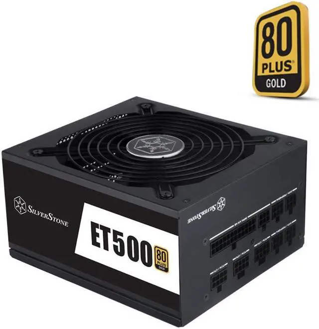 Main image of PSU For SILVERSTONE ET500 Full Modular 80plus Gold Silent Fan 500W Power Supply ET500-MG