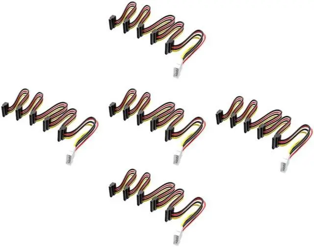 Alt view image 4 of 6 - 5 Pack 1 To 5 SATA Power Cable Adapter Splitter Cables Hard Drive Supply Cord Hard Drive Power Supply Splitter Cable