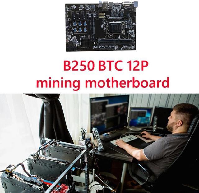 B250P BTC Mining Motherboard 12 GPU Bitcoin Crypto Etherum Mining