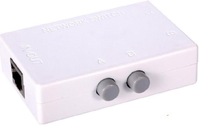  Mini 2 Port RJ45 Network Ethernet Network Box Switcher