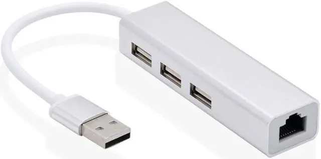 Alt view image 4 of 6 - 3 Ports USB2.0 HUB Type C To Ethernet LAN RJ45 Network Card Adapter  RJ45 Hub Ethernet Compatible for Network LAN Adapter Cable