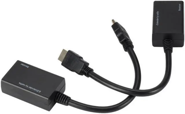 Alt view image 3 of 3 - 1080p Up To 100ft (30M) Over RJ45 CAT5e CAT6 UTP LAN Ethernet Extender Repeater HDMI-compatible Compliant By CAT5e CAT6 Cable