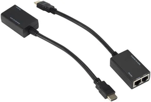 Alt view image 2 of 3 - 1080p Up To 100ft (30M) Over RJ45 CAT5e CAT6 UTP LAN Ethernet Extender Repeater HDMI-compatible Compliant By CAT5e CAT6 Cable