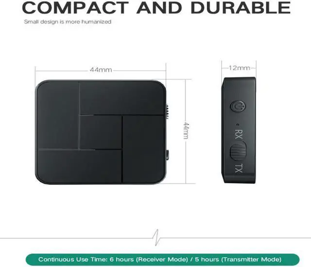 Alt view image 5 of 6 - Bluetooth 5.0 Audio Receiver Transmitter 3.5mm AUX Jack RCA USB Dongle Stereo Wireless Adapter with Mic For Car TV PC Headphone