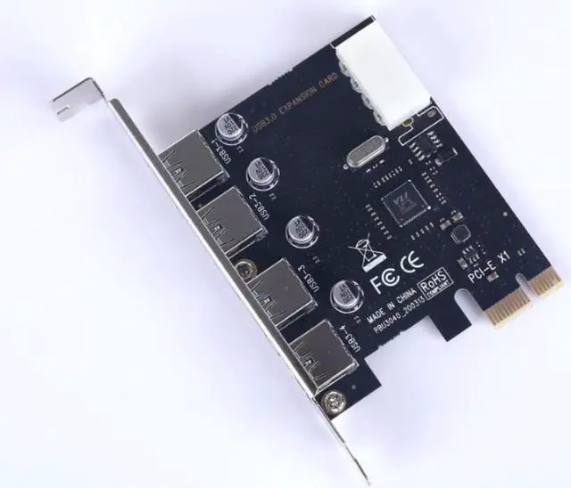 Alt view image 2 of 6 - 4 Port USB 3.0 PCI-e Expansion Card PCI Express PCIe USB 3.0 Hub Adapter 4-port USB3.0 Controller USB 3 0 PCI E PCIe Express 1x