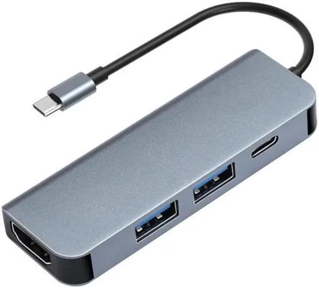 Alt view image 4 of 6 - 4 In 1 USB-C Hub Multifunctional Adapter with 4K HDMI-compatible2 USB 3.0 Ports Compatible for Laptops Macbook Pro Air