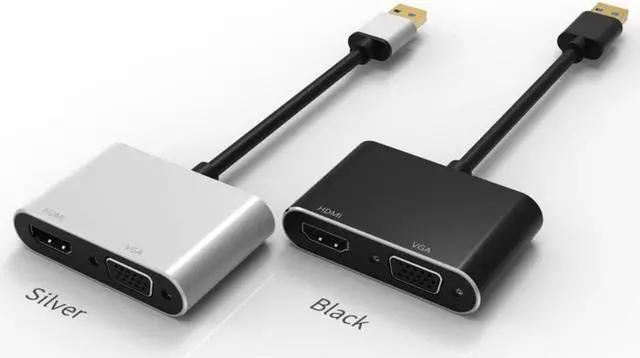 Alt view image 3 of 3 - USB 3.0 To HDMI-compatible VGA 2in1Adapter 4K HD Multi-Display USB To HDMI-compatible Converter for Windows 7/8/10 Mac OS