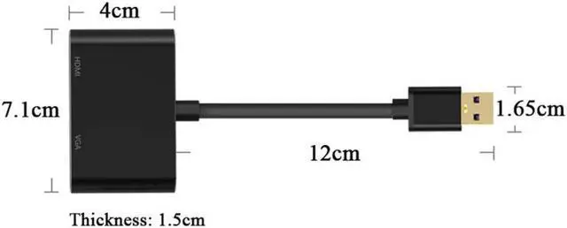 Alt view image 2 of 3 - USB 3.0 To HDMI-compatible VGA 2in1Adapter 4K HD Multi-Display USB To HDMI-compatible Converter for Windows 7/8/10 Mac OS
