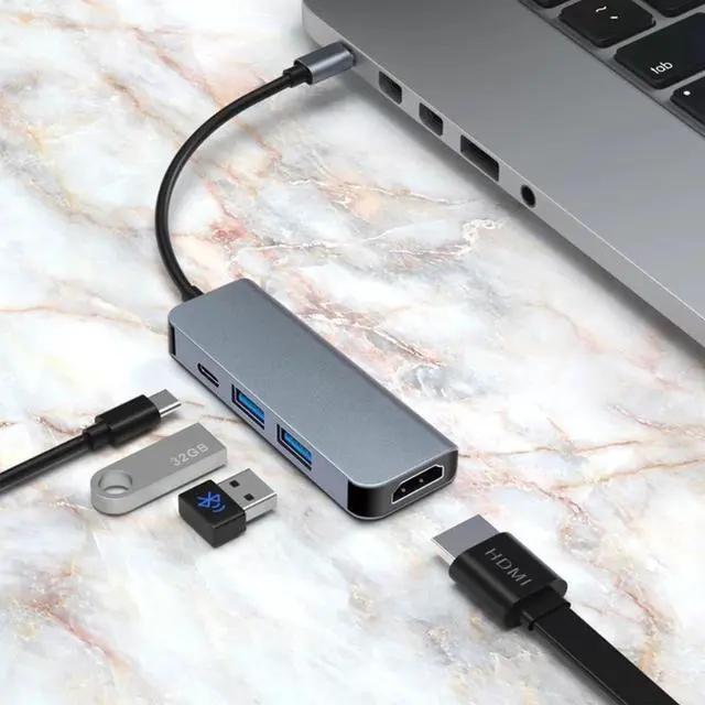 Alt view image 2 of 3 - USB C Hub USB 3.0 Type C To HDMI-compatible Adapter Converter PD for Huawei P20 Pro Samsung Dex Galaxy S9/S8 USB HUB