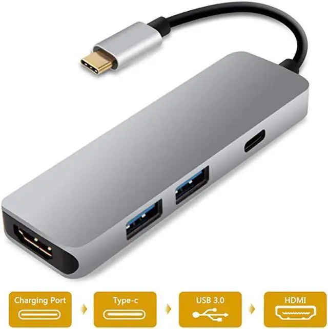 Alt view image 3 of 6 - USB C to HDMI-compatible Adapter 4K 30Hz Cable Type C to HDMI for MacBook Samsung S10 Huawei Mate P20 Pro USB-C Type-C Adapter