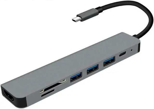 Main image of USB 3.0 Type-C Hub To HDMI-compatible Adapter 4K Thunderbolt 3 USB C Hub with Hub 3.0 TF SD Reader Slot PD for MacBook Pro/Air